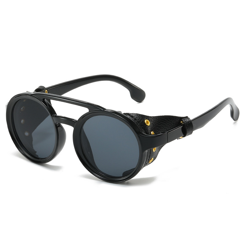 Women Fashion Glasses - Retro Anti-UV Sunglasses Men Women Leather