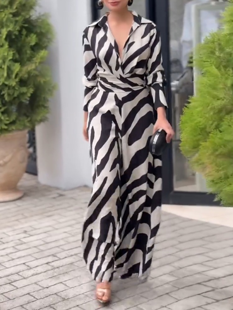 Women'S Fashion Overalls - UOOZEE 2026 New Zebra Printed Lapel