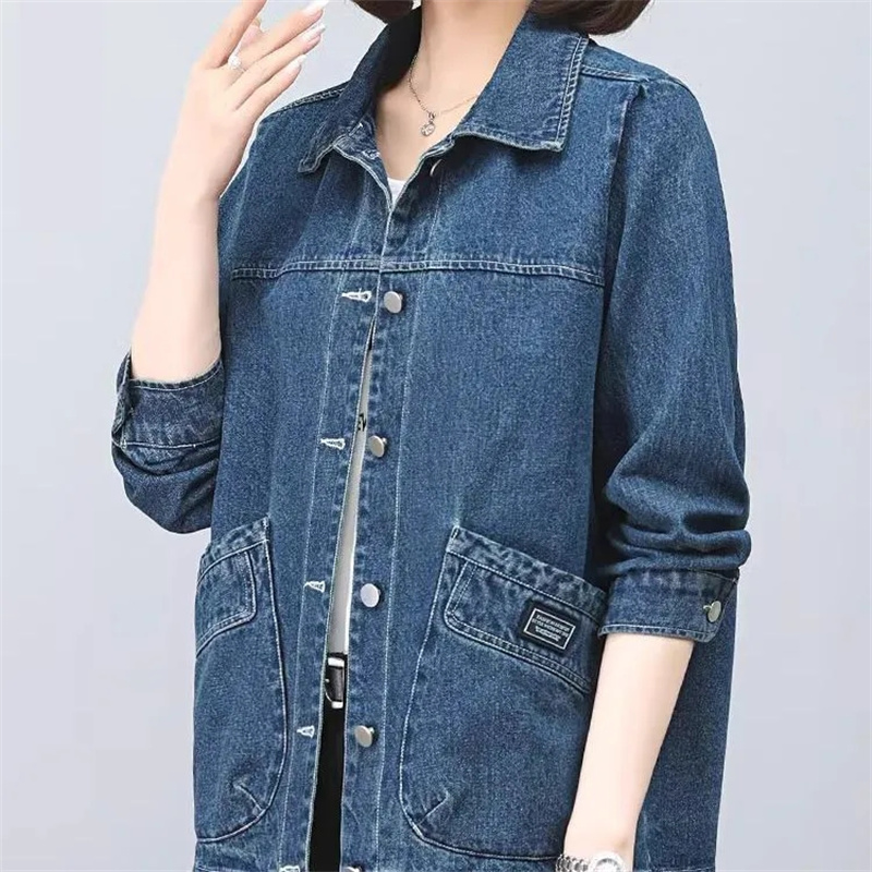 Women Fashion Jeans Top - Spring Autumn Lady Long Sleeves Cowboy