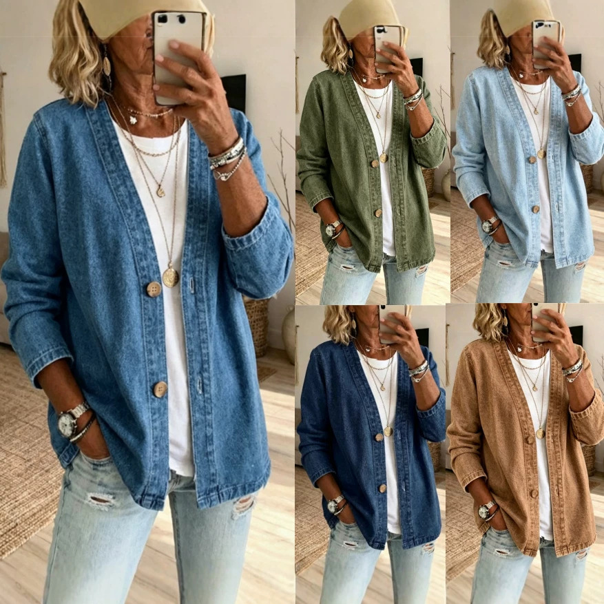 Women Spring Autumn Denim Card - Women'S Fashion Denim Jacket recension och pris