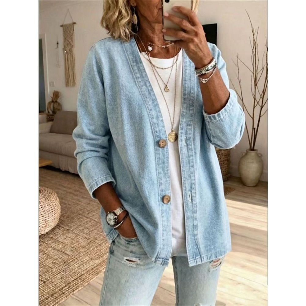 Women Spring Autumn Denim Card - Women'S Fashion Denim Jacket recension och pris