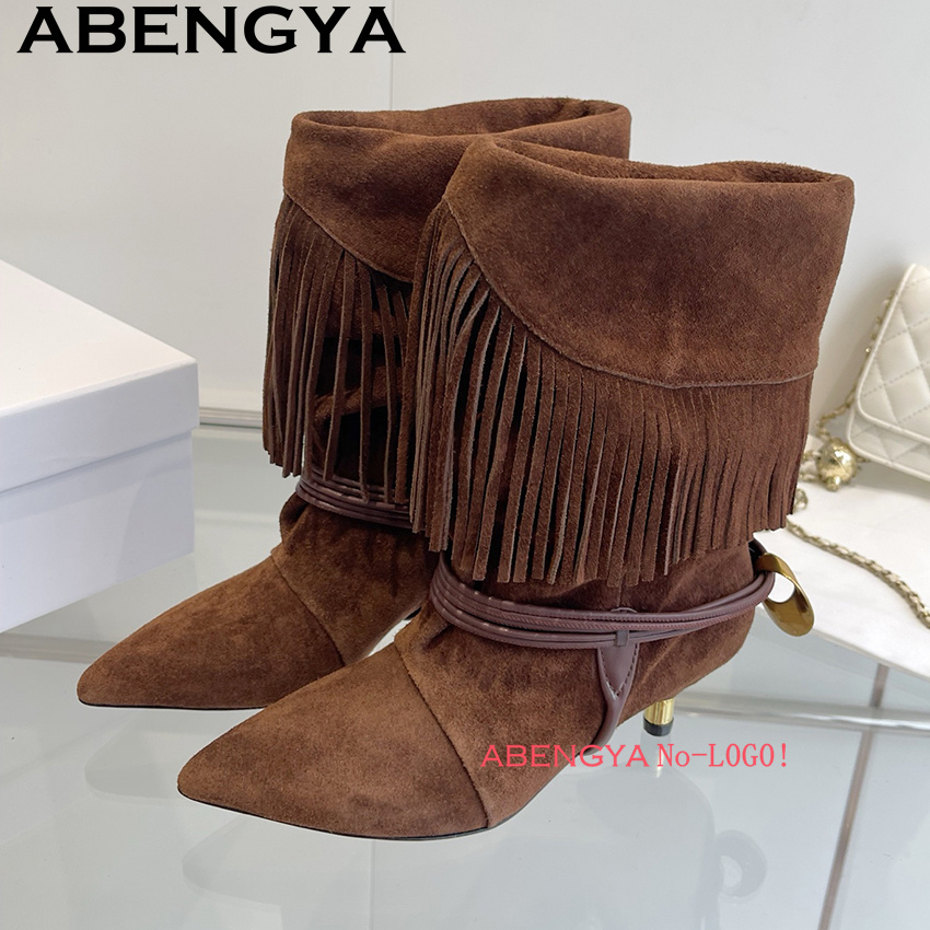 Suede Leather Edge Tassel Desi - Women Fashion Week 2026 recension och pris