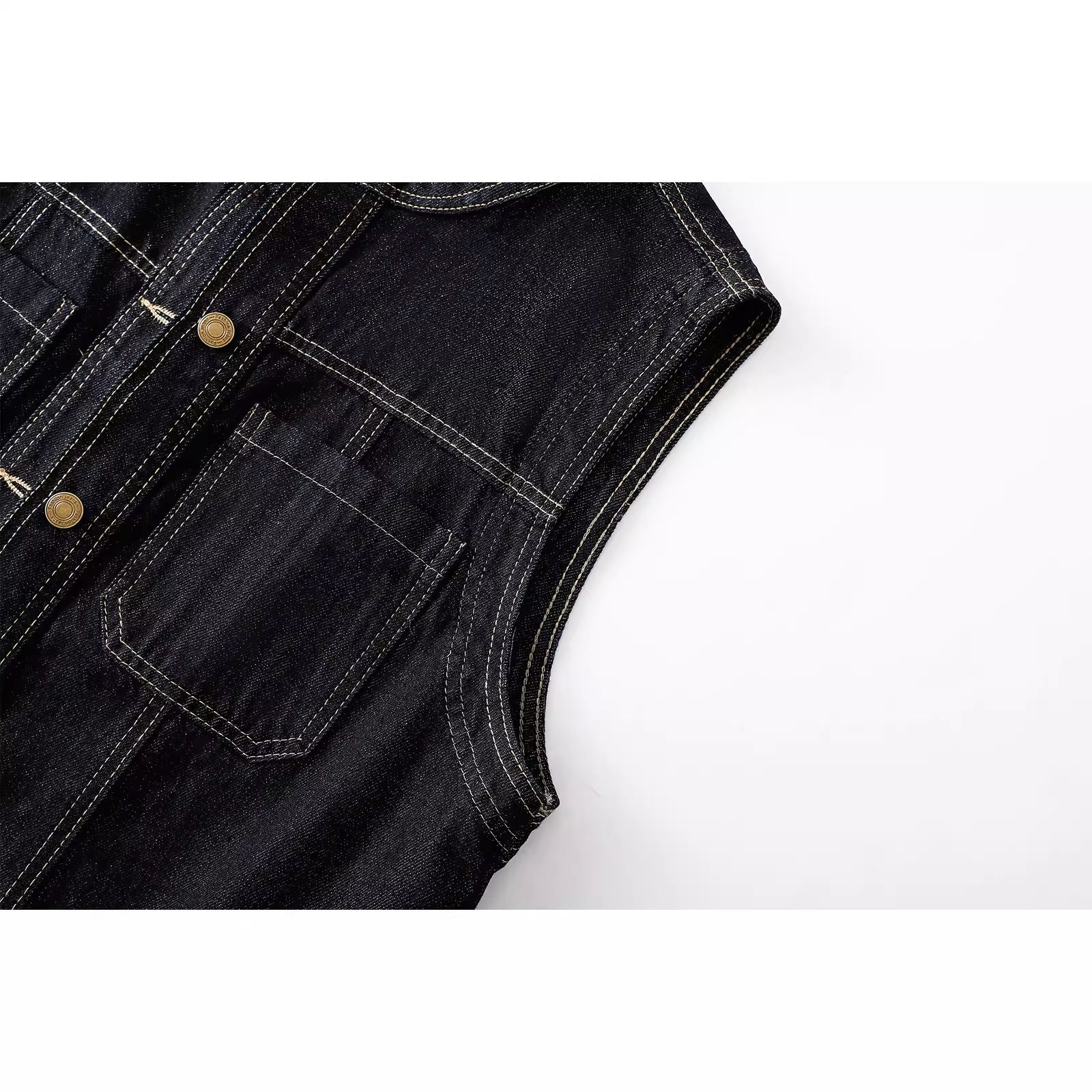 Women Denim Vest O Neck Sleeve - Women Fashion Jeans Top recension och pris
