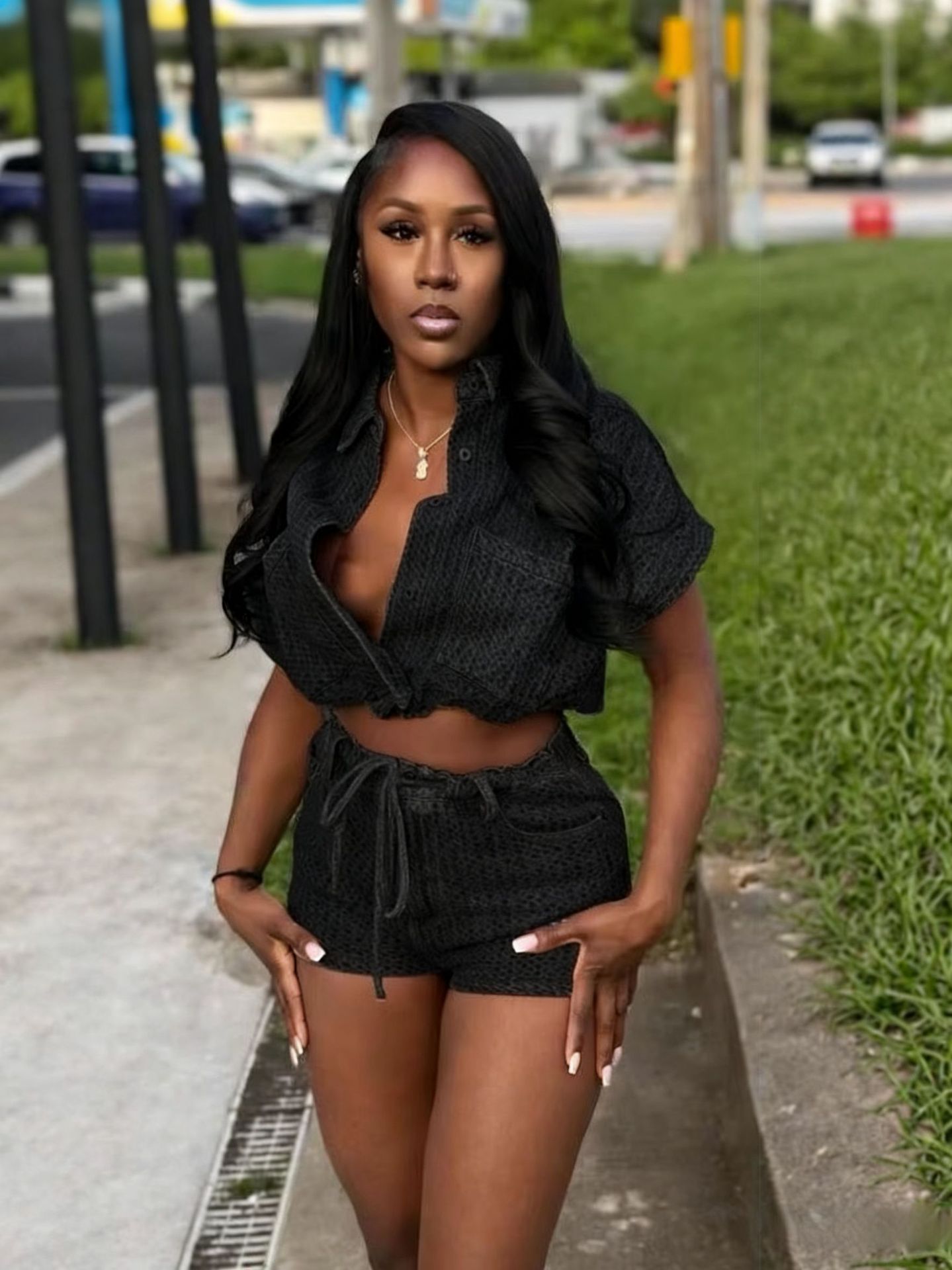 Chic Summer 2 Piece Sets Denim - Women Fashion Jeans Top recension och pris