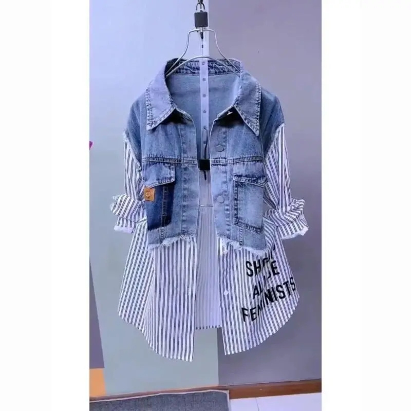 Design Stitching Women Jackets - Women'S Fashion Denim Jacket recension och pris