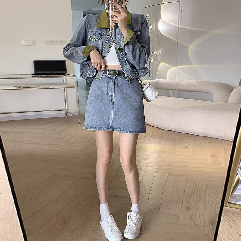 Denim Coats Mini Skirts Two Pi - Women'S Fashion Denim Jacket recension och pris