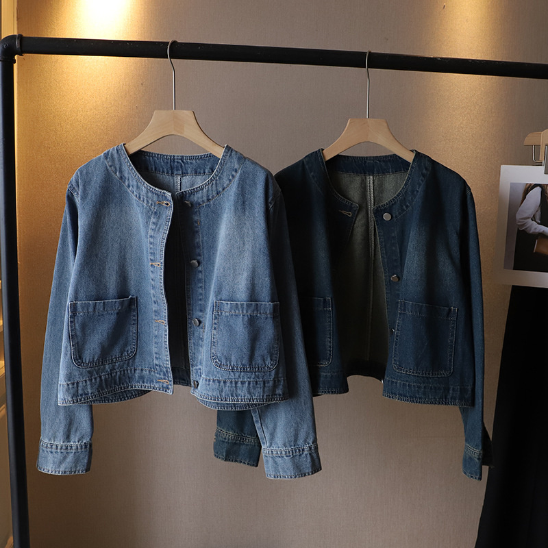 Fashion O-neck Denim Jacket Wo - Women Fashion Jeans Top recension och pris
