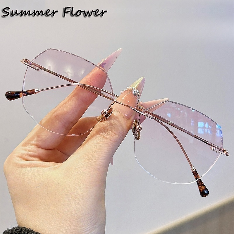 Women Rimless Eyeglass Titaniu - Women'S Fashion Glasses With Clear Lenses recension och pris