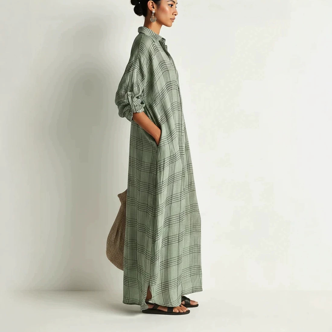 Printed Linen Cotton Midi Dres - Maxi Dress Boho recension och pris
