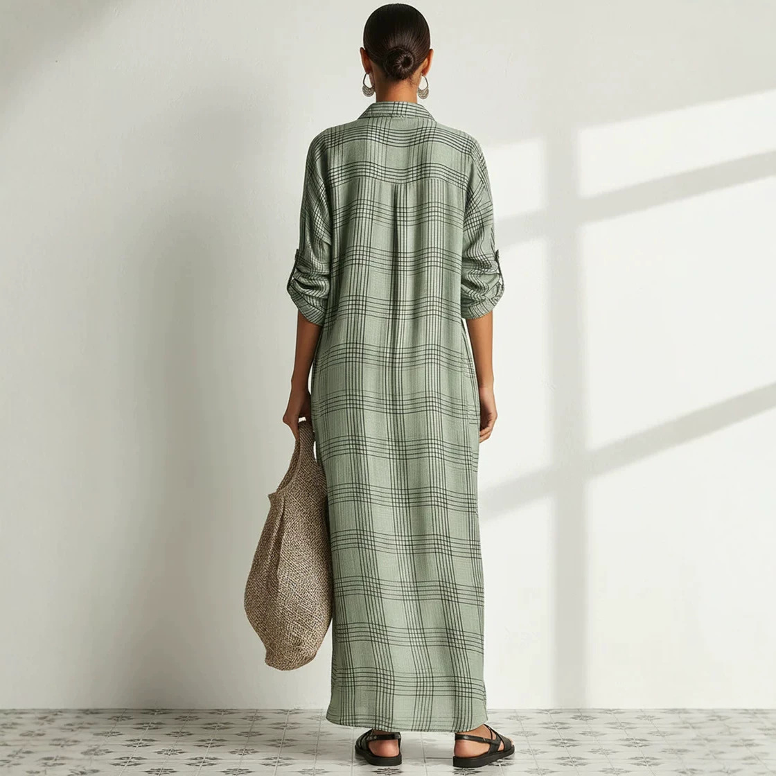 Printed Linen Cotton Midi Dres - Maxi Dress Boho recension och pris
