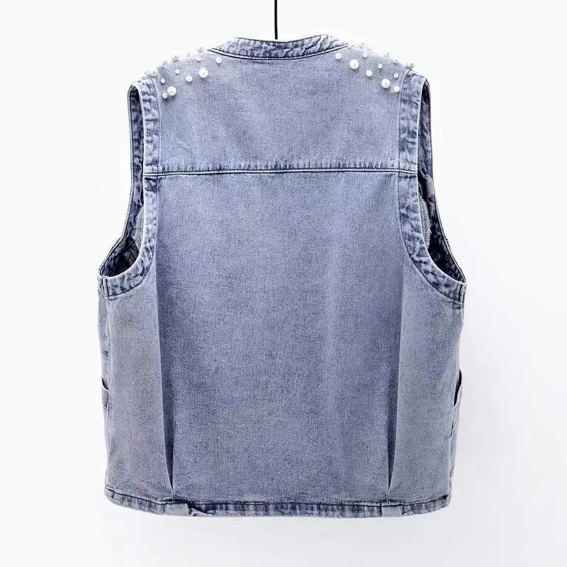 2023 New Summer Women's Beaded - Women Fashion Jeans Top recension och pris